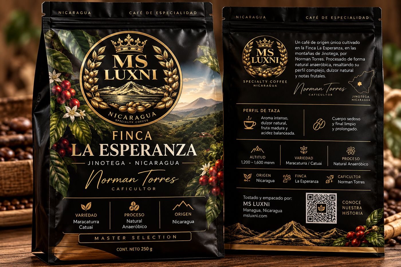 Empaque MS Luxni Master Selection, Finca La Esperanza, 250 g